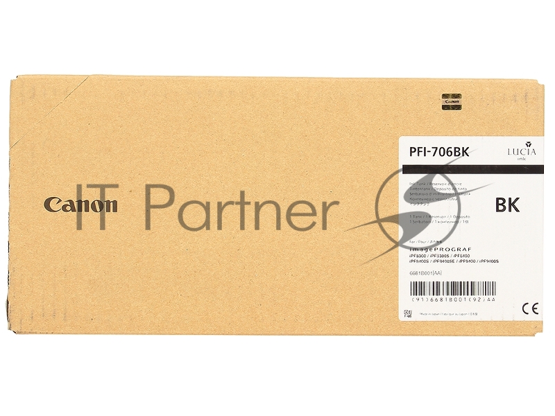 Картридж струйный Canon PFI-706 BK черный для iPF8300S/8400/9400S/9400 (6681B001)