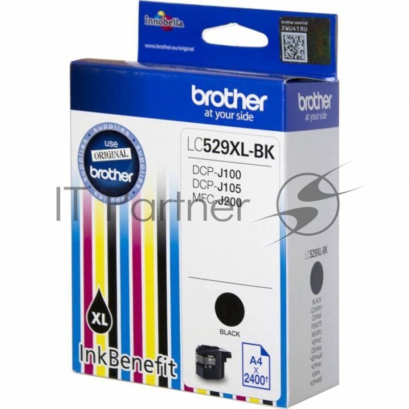 Картридж струйный Brother LC529XLBK черный для Brother DCP-J100/J105/J200 (2400стр.)
