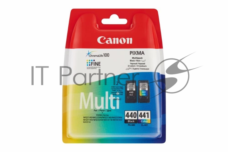 Картридж струйный Canon PG-440/CL-441 5219B005 черный/трехцветный x2уп. для Canon MG2140/MG3140 (180стр.)