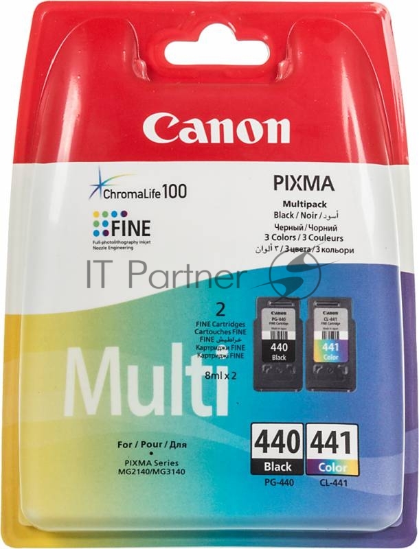 Картридж струйный Canon PG-440/CL-441 5219B005 черный/трехцветный x2уп. для Canon MG2140/MG3140 (180стр.)