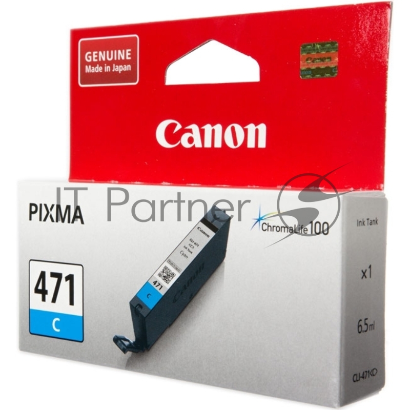 Картридж Canon CLI-471C (0401C001) голубой, 7 мл, до 311 стр. A4, для PIXMA MG5740/MG6840/MG7740/ TS5040/TS6040/TS8040/TS9040 (CLI471C)