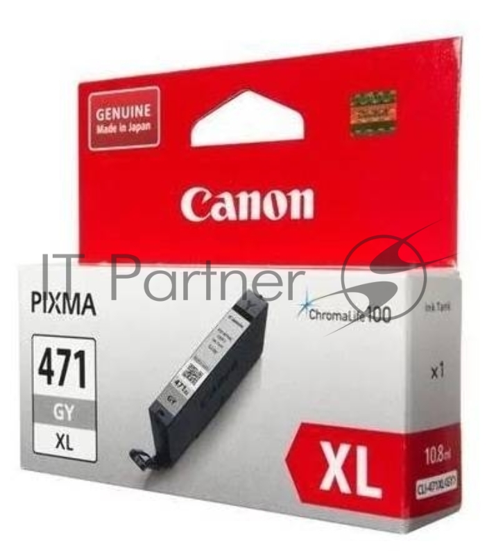Картридж Canon CLI-471GY XL (0350C001), серый повышенной емкости, 11 мл, до 289 цв.фото 10х15, для Pixma iP7240/ MG5440/MG5740/MG6340/MG6840/MG TS5040/TS6040/TS8040/TS9040 (CLI-471XLGY / CLI-471XL GY)