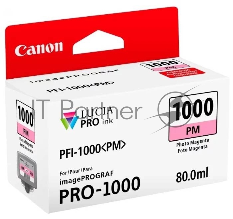 Картридж Canon PFI-1000 PM для IJ SFP PRO-1000 WFG. Фото пурпурный. 80 мл.