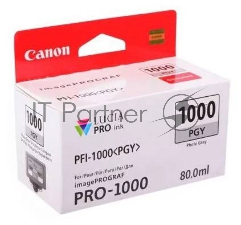 Картридж Canon PFI-1000 PGY для IJ SFP PRO-1000 WFG. Фото серый. 80 мл.