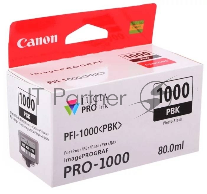 Картридж Canon PFI-1000 PBK для IJ SFP PRO-1000 WFG. Фото чёрный. 80 мл.