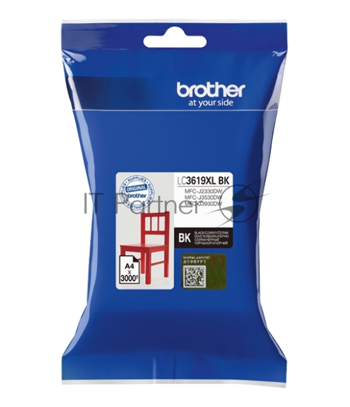 Картридж Brother струйный LC3619XLBK черный повышенной емкости 3000 стр. для MFC-J3530DW, MFC-J3930DW