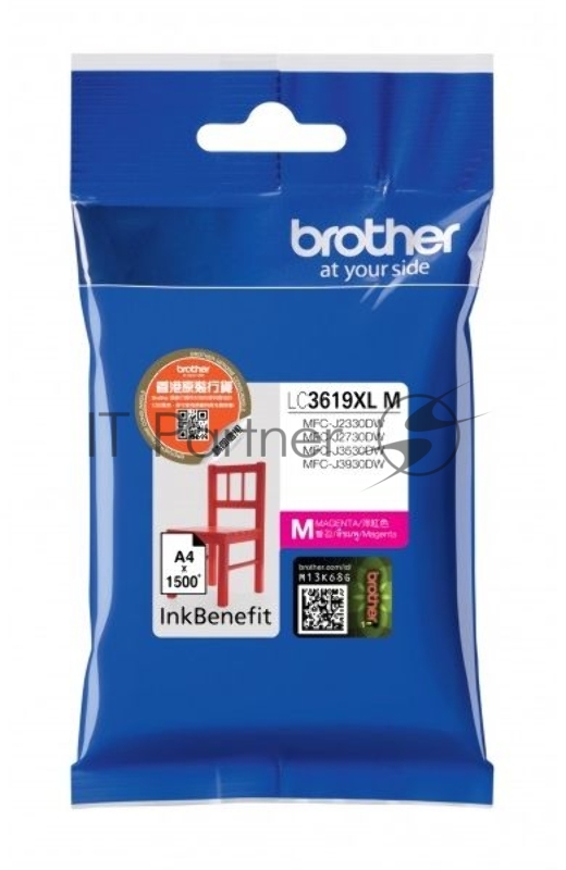Картридж Brother струйный LC3619XLM пурпурный повышенной емкости 1500 стр. для MFC-J3530DW, MFC-J3930DW
