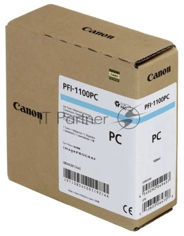 Картридж Canon PFI-1100 PC (0854C001) фото голубой, 160 мл., для imagePROGRAF PRO-2000, PRO-4000, PRO-4000S, PRO-6000S
