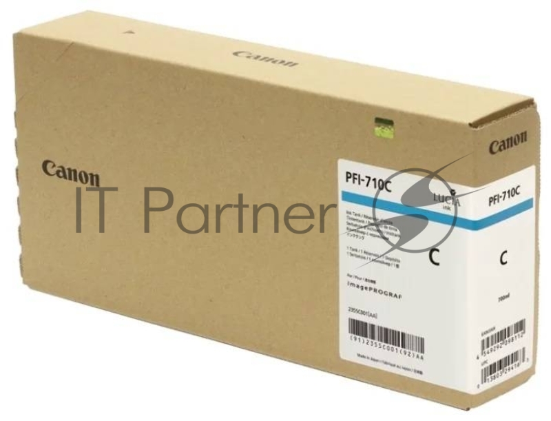 Картридж струйный Canon PFI-710 C 2355C001 голубой (700мл) для Canon TX-2000/TX-3000/TX-4000