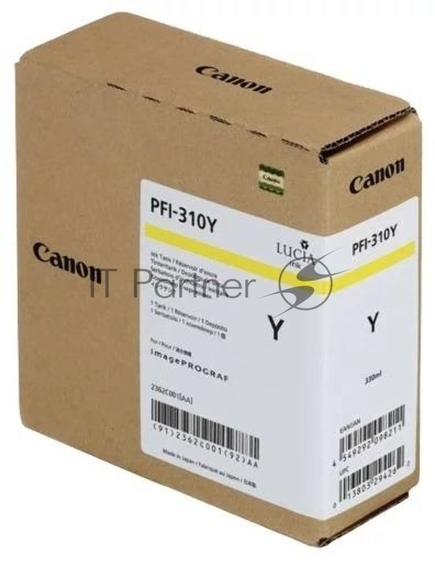 Картридж струйный Canon PFI-310 Y 2362C001 желтый (330мл) для Canon TX-2000/TX-3000/TX-4000