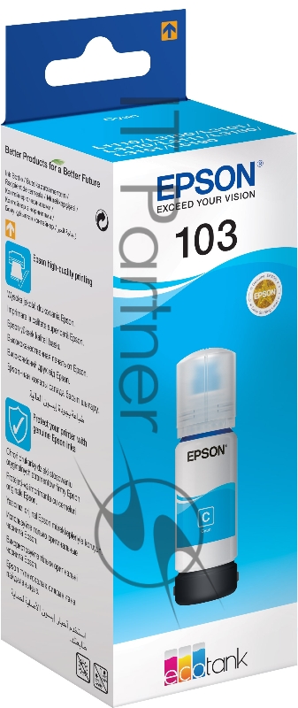 Картридж струйный Epson 103C C13T00S24A голубой (65мл) для Epson L3100/3110/3150