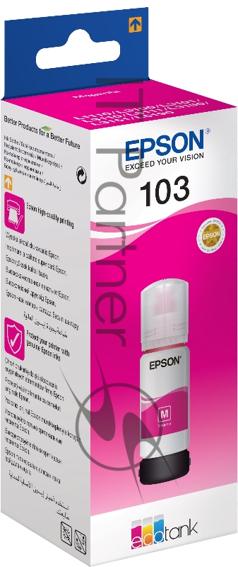 Картридж струйный Epson 103M C13T00S34A пурпурный (65мл) для Epson L3100/3110/3150