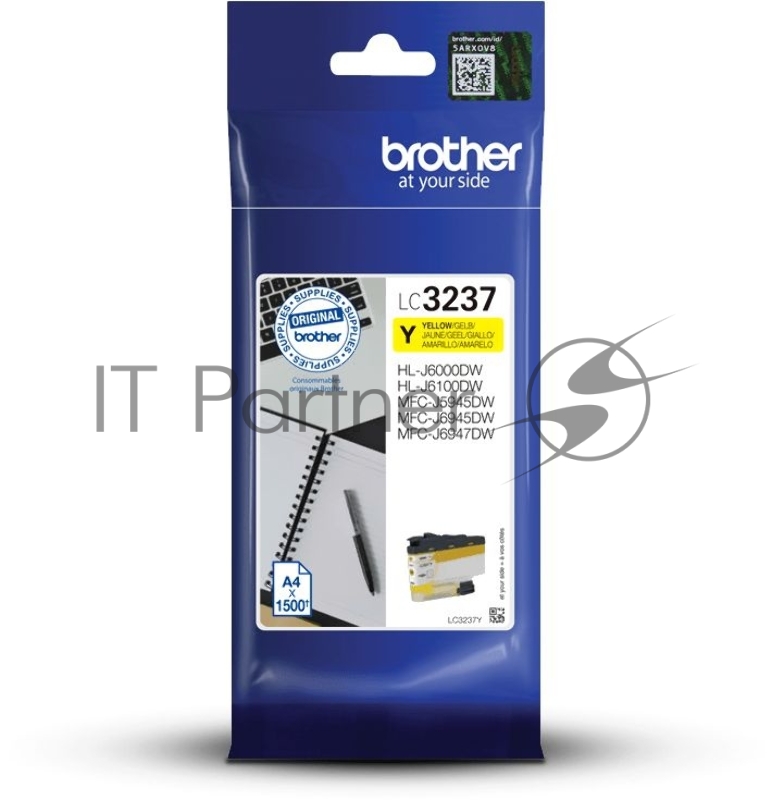 Картридж Brother струйный LC3237Y желтый 1500 стр. для HLJ6000DW, MFCJ5945DW, MFCJ6945DW