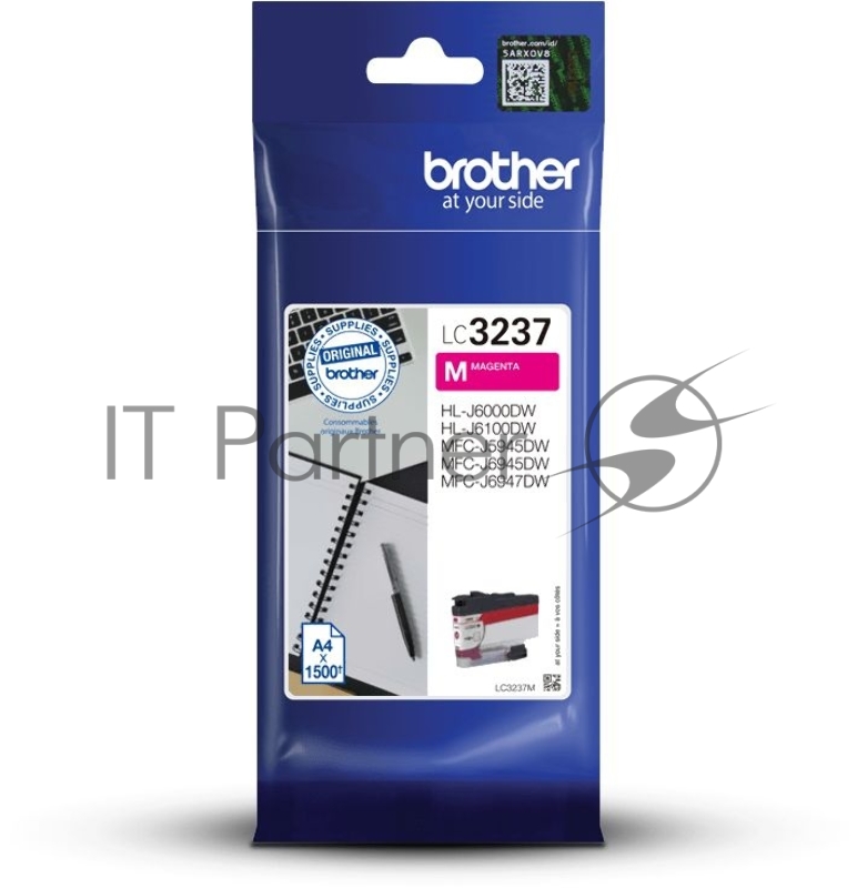 Картридж Brother струйный LC3237M пурпурный 1500 стр. для HLJ6000DW, MFCJ5945DW, MFCJ6945DW