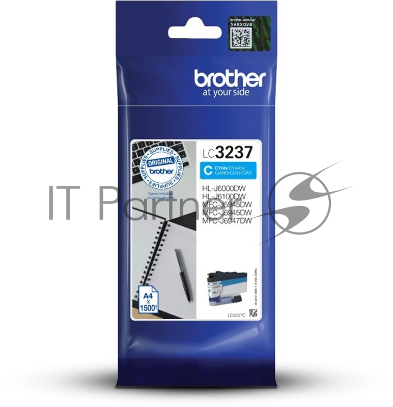 Картридж Brother струйный LC3237C голубой 1500 стр. для HLJ6000DW, MFCJ5945DW, MFCJ6945DW