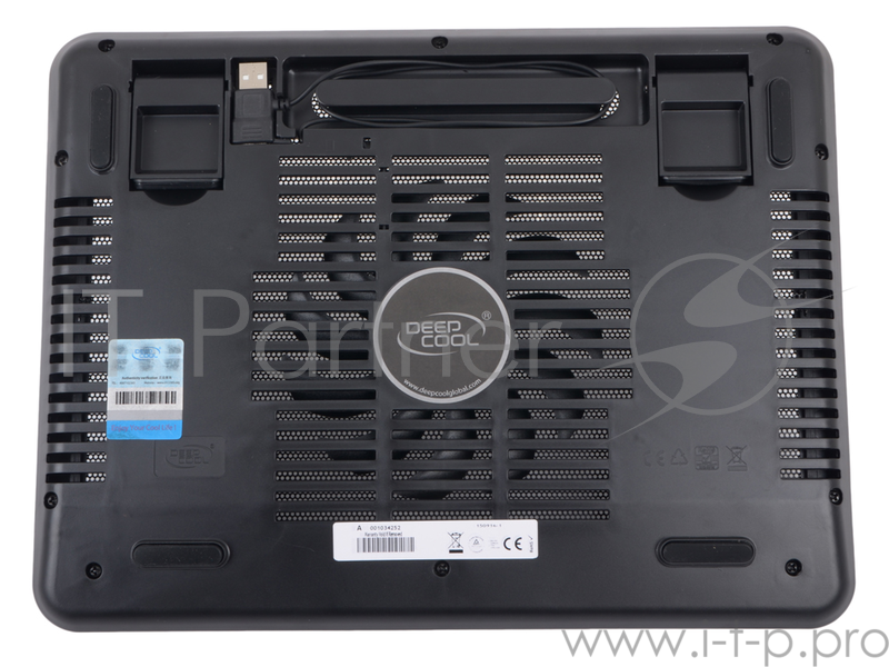 Теплоотводящая подставка под ноутбук DeepCool N19 (до 14, 140мм вентилятор, черный)