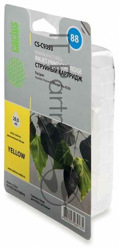 Картридж струйный Cactus CS-C9393 желтый для №88 HP Officejet Pro K550 (29ml)