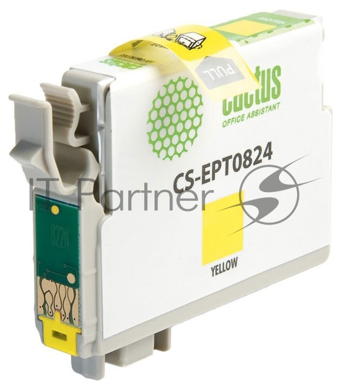 Картридж струйный Cactus CS-EPT0824 CS-EPT0824 желтый для Epson Stylus Photo R270/290/RX590 (11,4ml)