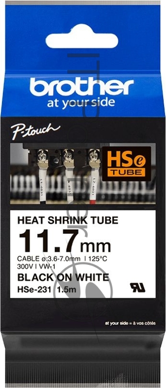 Трубка термоусадочная HSE-231 (11,7 мм x 1,5 м черн/бел)
