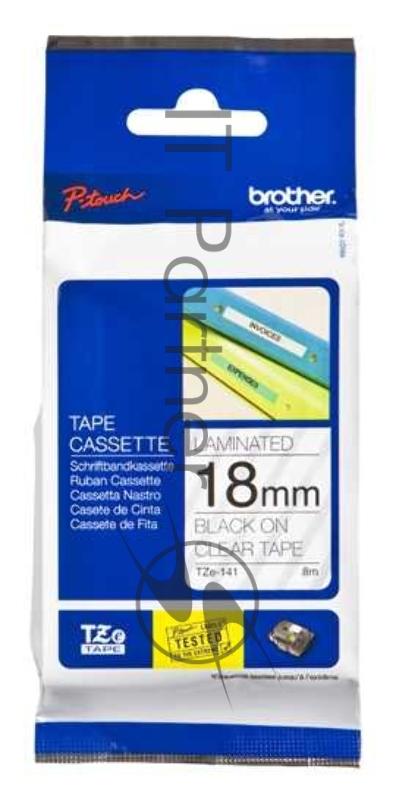 Наклейка ламинированная TZ-E141 (18 мм черн/прозр)