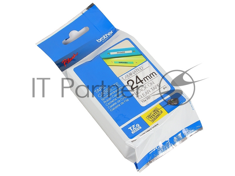 Наклейка ламинированная TZ-E151 (24 мм черн/прозр)