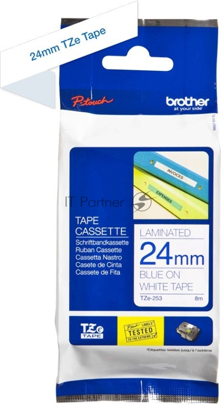 Наклейка ламинированная TZ-E253 (24 мм син/бел)