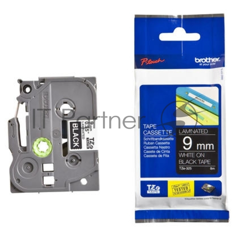 Наклейка ламинированная TZ-E325 (9 мм бел/черн)