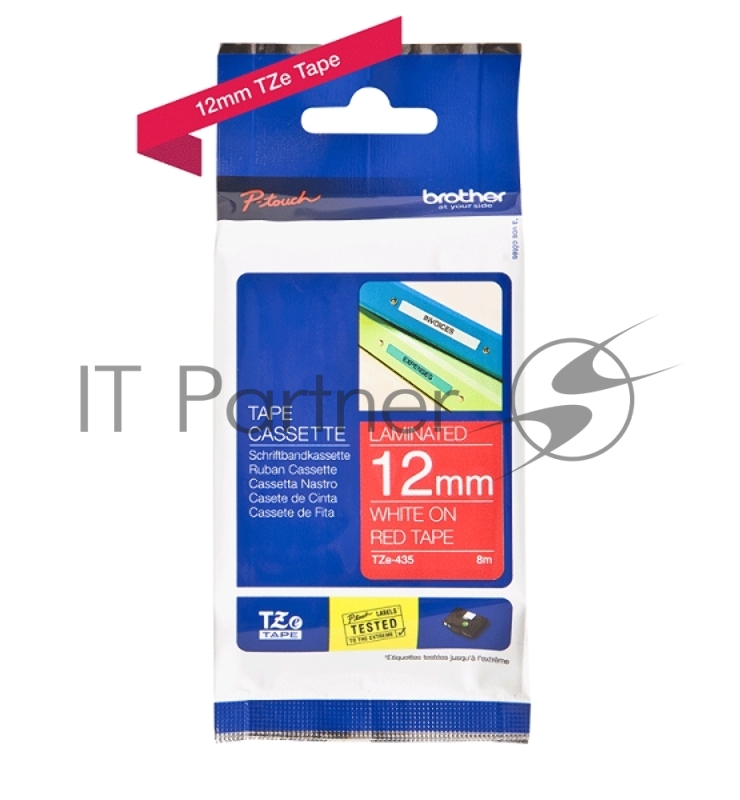 Наклейка ламинированная TZ-E435 (12 мм бел/красн)