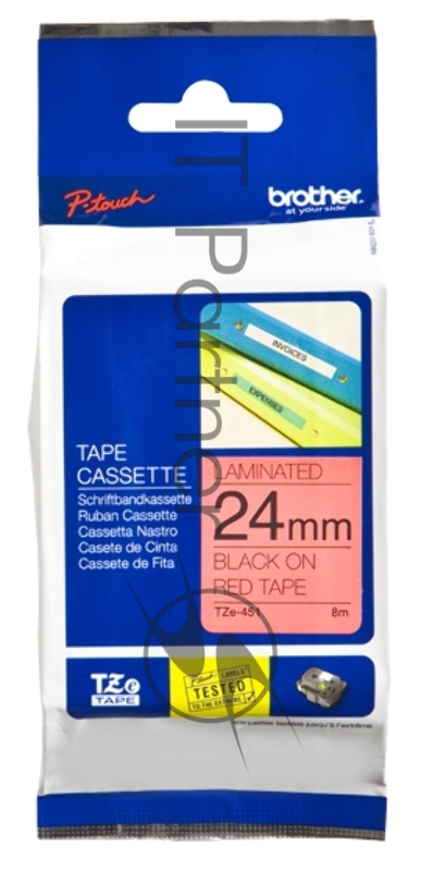 Наклейка ламинированная TZ-E451 (24 мм черн/красн)