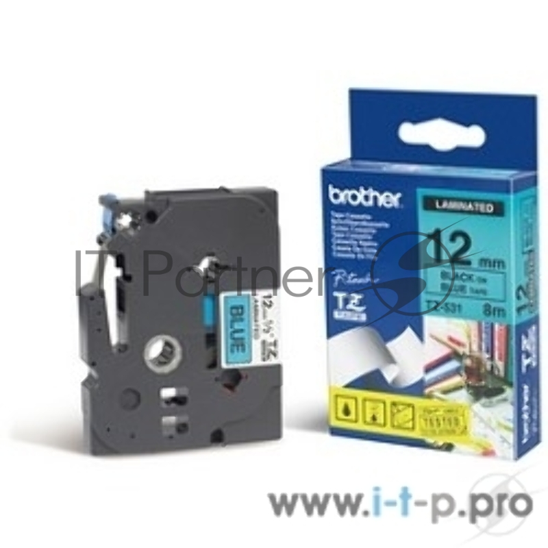 Наклейка ламинированная TZ-E531 (12 мм черн/син, аналог TZ-531)