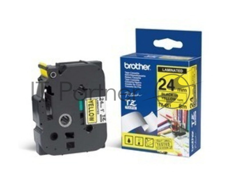 Наклейка ламинированная Brother TZe-651 (24 мм черн/желт, аналог TZ-651)
