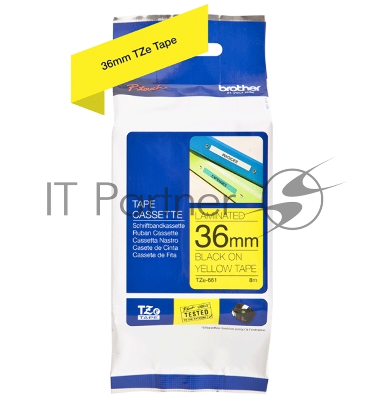 Наклейка ламинированная TZ-E661 (36 мм черн/желт)