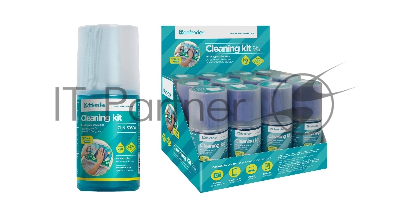 Чистящий спрей Defender для экранов / пластиковый флакон с пульверизатором 200 мл + микрофибра 20 х 20 см / Беларусь.
