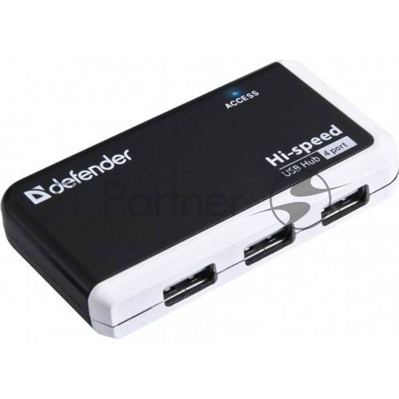 Разветвитель USB Defender QUADRO INFIX USB2.0 - 4 порта, скор. - до 480 Мбит/с, + кабель USB 2.0 A(M) - MiniB (M) - 1м.