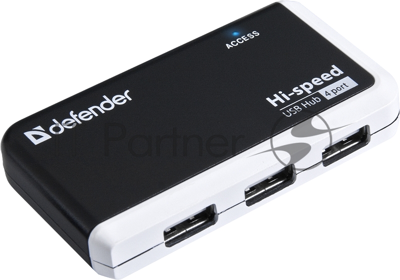 Разветвитель USB Defender QUADRO INFIX USB2.0 - 4 порта, скор. - до 480 Мбит/с, + кабель USB 2.0 A(M) - MiniB (M) - 1м.