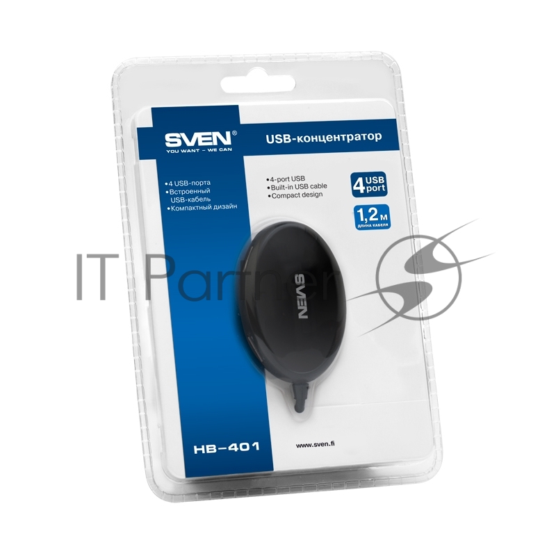 I/O HUB USB2 4PORT HB-401 BLACK SV-012830 SVEN