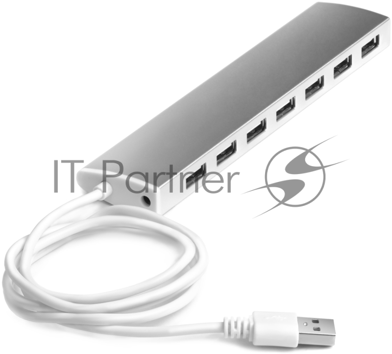 Разветвитель Greenconnect USB 2.0 GCR-UH217S на 7 портов 0,5m , silver