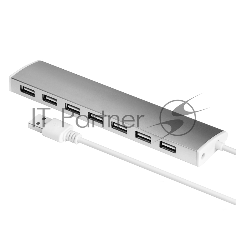 Разветвитель Greenconnect USB 2.0 GCR-UH217S на 7 портов 0,5m , silver