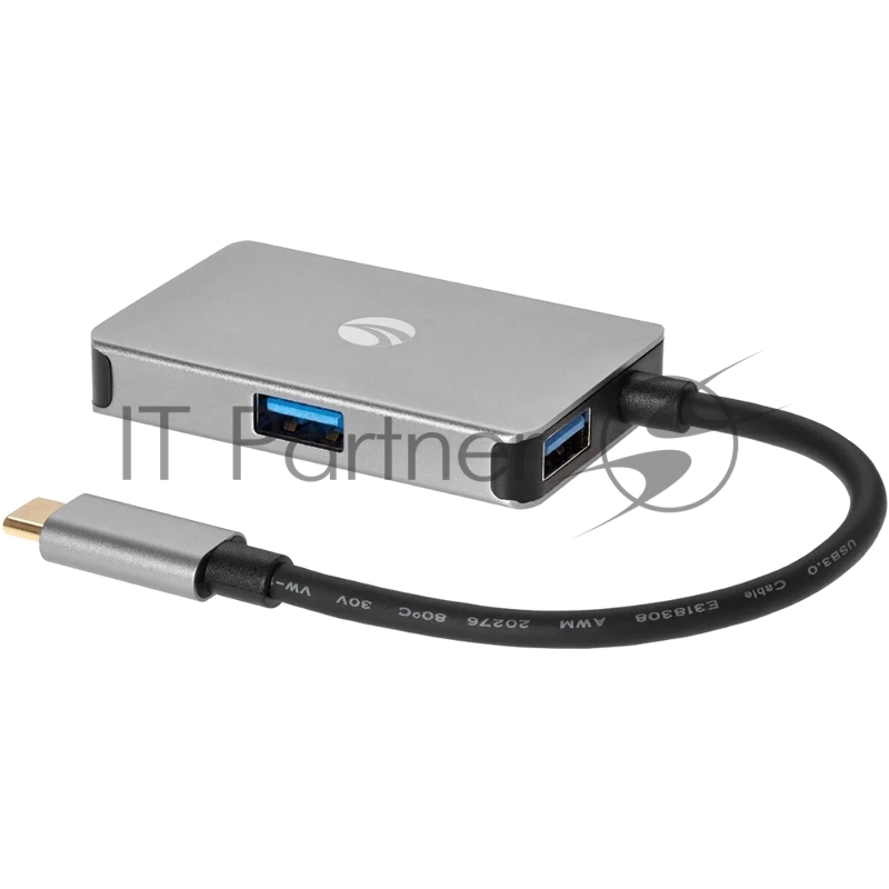 Кабель-концентратор USB 3.1 Type-Cm --> 4 port USB3.0(f) Aluminum Shell VCOM <DH310B>