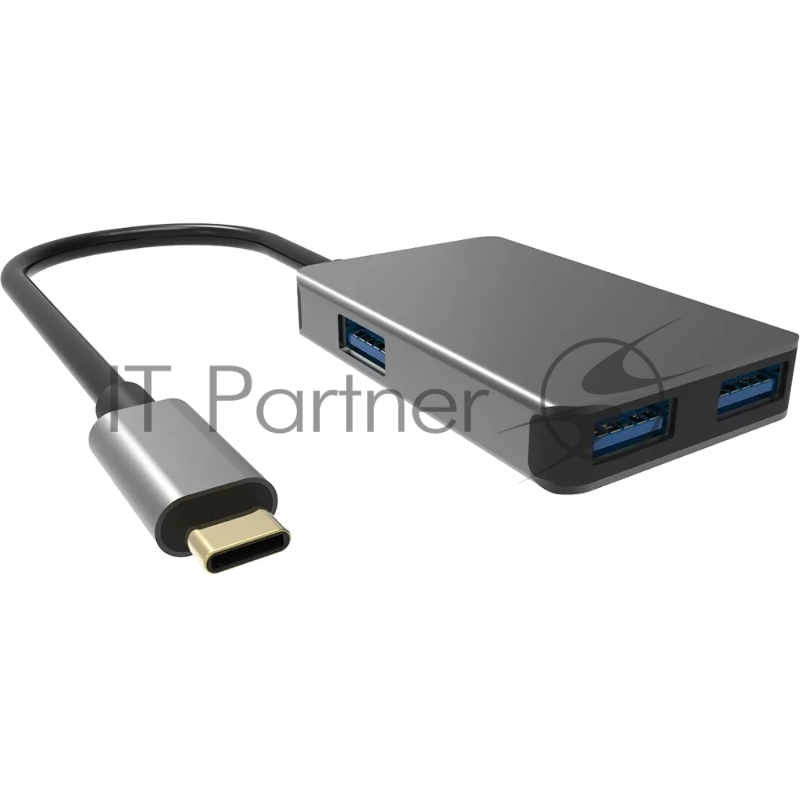Кабель-концентратор USB 3.1 Type-Cm --> 4 port USB3.0(f) Aluminum Shell VCOM <DH310B>