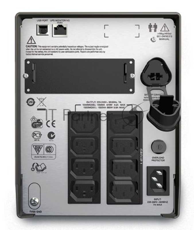 Источник бесперебойного питания APC Smart-UPS SMT1500I 1000Вт 1500ВА черный