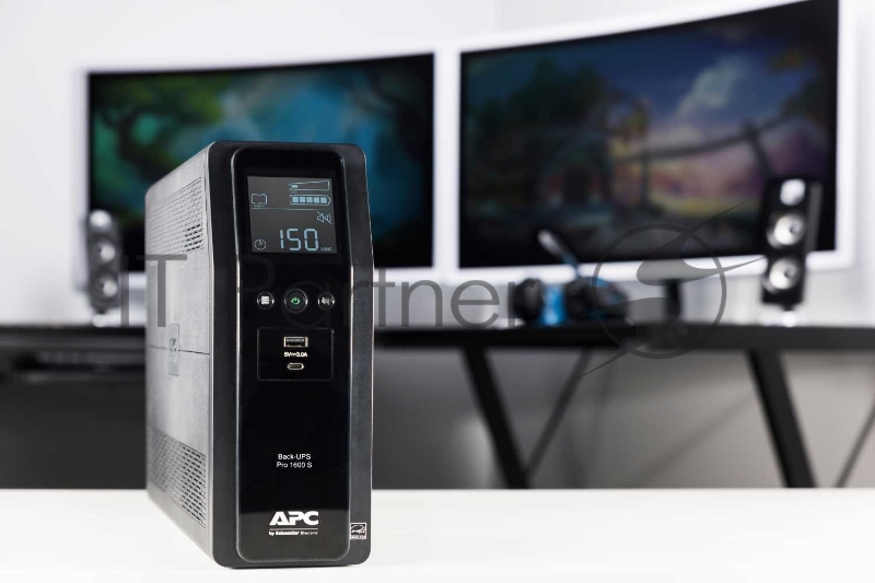 Источник бесперебойного питания APC Back-UPS Pro BR 1600VA/960W, Sinewave,8xC13 Outlets(2 Surge & 6 batt.), AVR, LCD, Data/DSL protect, USB