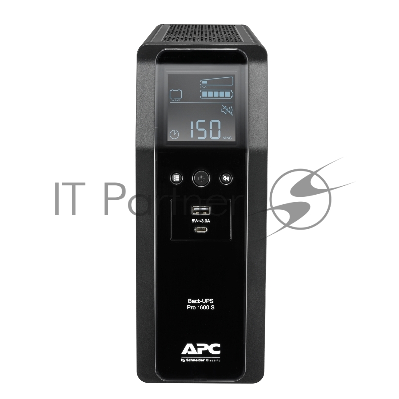 Источник бесперебойного питания APC Back-UPS Pro BR 1600VA/960W, Sinewave,8xC13 Outlets(2 Surge & 6 batt.), AVR, LCD, Data/DSL protect, USB