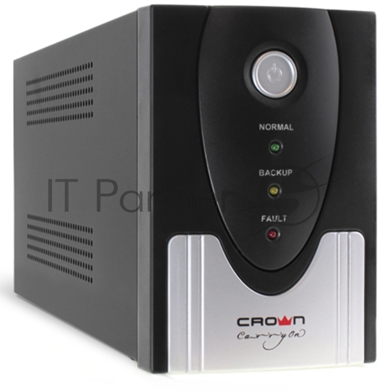 Источник бесперебойного питания CROWN CMU-SP650IEC 650VA, 360W, металл, 1x12V/7AH, розетки 4*IEC, трансформатор AVR 140-290V, cъёмный кабель 1.5м, фильтр телефонной и ethernet линии RJ11/45, защита батареи, от перегрузки, от КЗ
