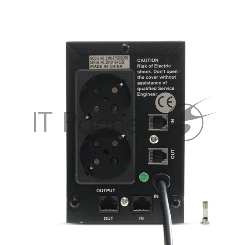 Источник бесперебойного питания CROWN CMU-SP500EURO Бюджетный для защиты ПК и рабочих станций. CROWN 500VA, металл, 1x12V/4.5AH, розетки 2*EURO, трансформатор AVR 145-280V, встроенный кабель 1.2м, фильтр телефонной и ethernet линии RJ11/45, защита ба