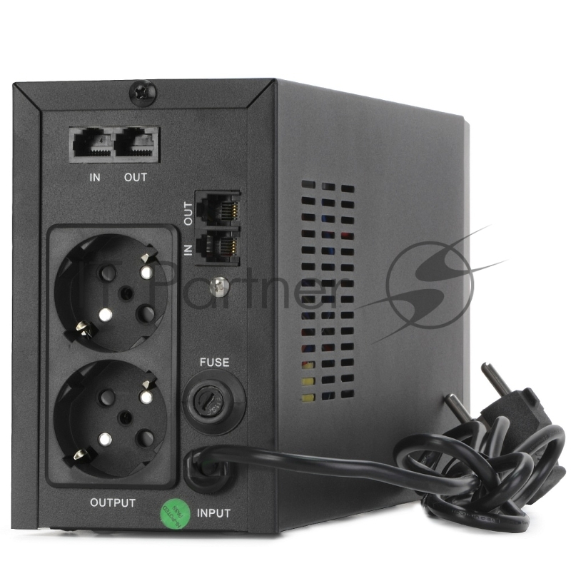 Источник бесперебойного питания CROWN CMU-SP500EURO Бюджетный для защиты ПК и рабочих станций. CROWN 500VA, металл, 1x12V/4.5AH, розетки 2*EURO, трансформатор AVR 145-280V, встроенный кабель 1.2м, фильтр телефонной и ethernet линии RJ11/45, защита ба