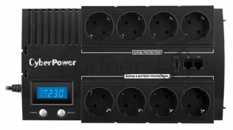 Источник бесперебойного питания CyberPower BR1200ELCD 1200VA/720W USB/RJ11/45 (4+4 EURO)