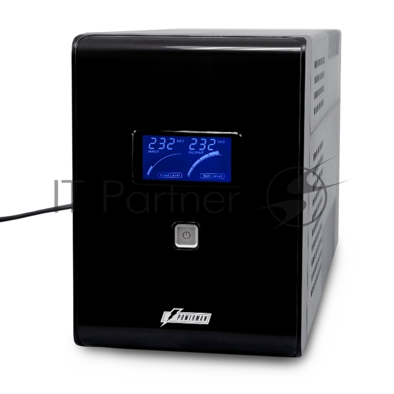 Источник бесперебойного питания Powerman Smart Sine 1500VA/1050W, 220V, Line-Interactive, LCD, Tower, Out: 4xShuko, Black*SmartSine1500