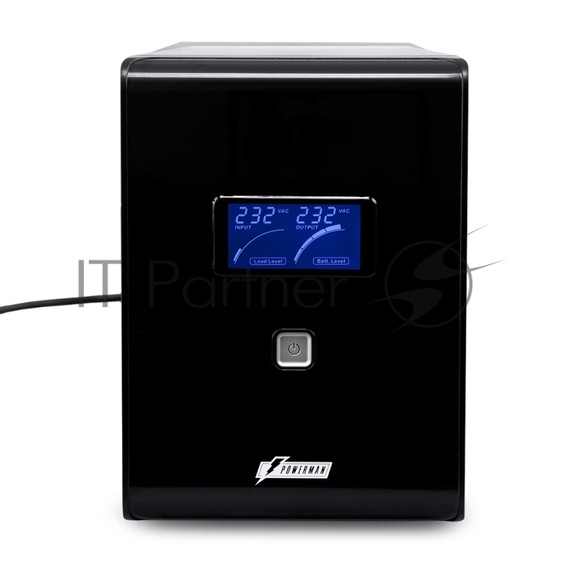 Источник бесперебойного питания Powerman Smart Sine 1500VA/1050W, 220V, Line-Interactive, LCD, Tower, Out: 4xShuko, Black*SmartSine1500