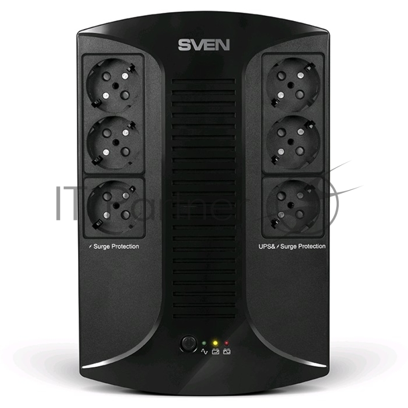 Источник бесперебойного питания SVEN UP-L1000E 1000VA/500W (6 розеток: 3х UPS/сетевой фильтр+3 x сетевой фильтр)
